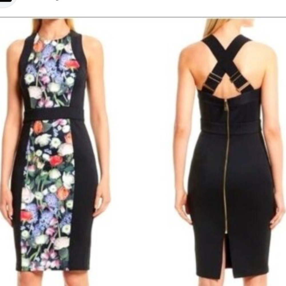 Ted Baker London Akva Kensington Floral Body-Con Cocktail Dress Size 0